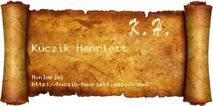 Kuczik Henriett névjegykártya