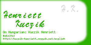 henriett kuczik business card